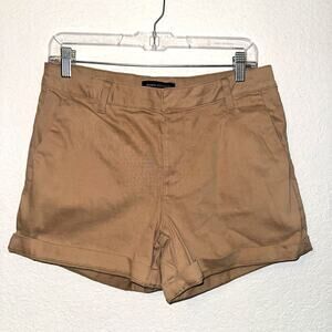 Banana Republic Chino Shorts Women's 8 Khaki Denim Cotton Stretch Slash Pockets